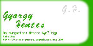 gyorgy hentes business card